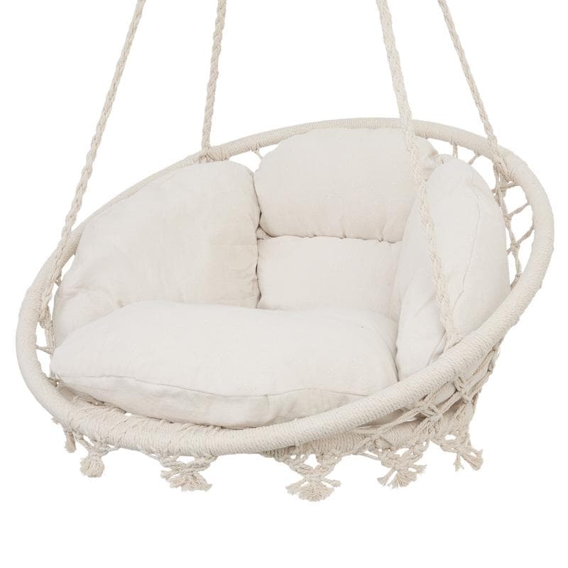 Fauteuil suspendu en macramé