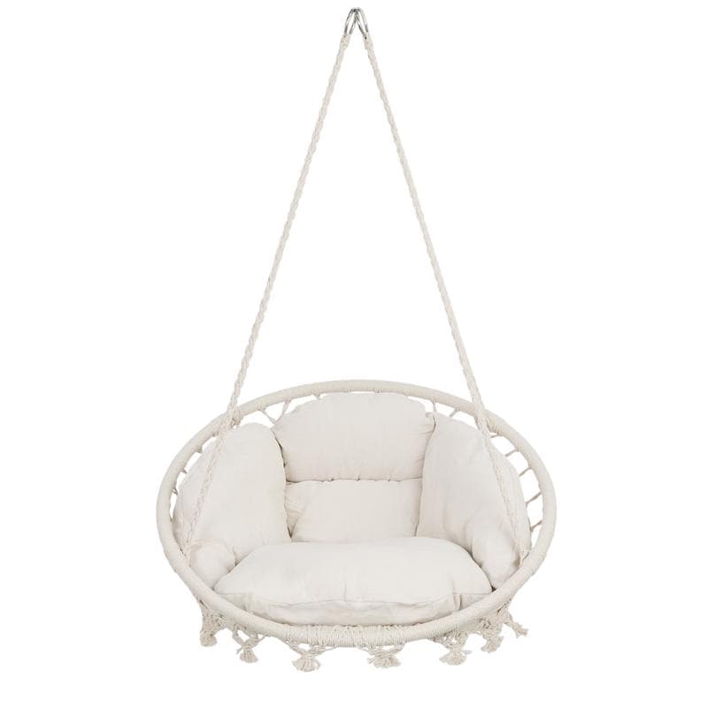 Fauteuil suspendu en macramé