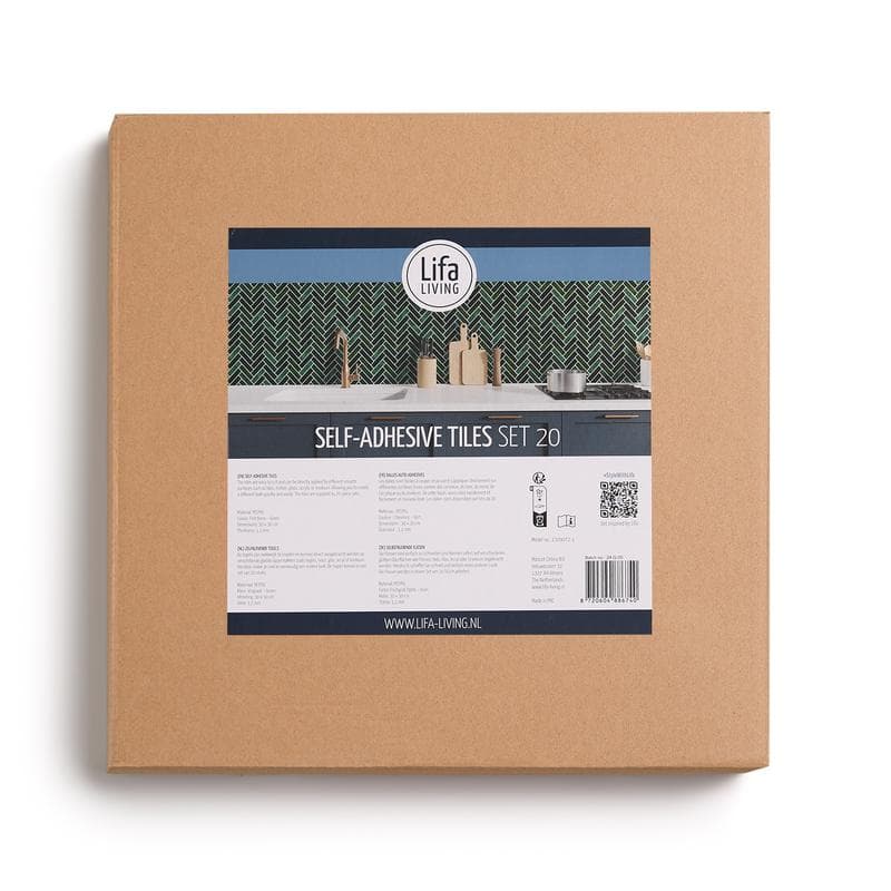 Crédence adhésive - chevrons verts fins