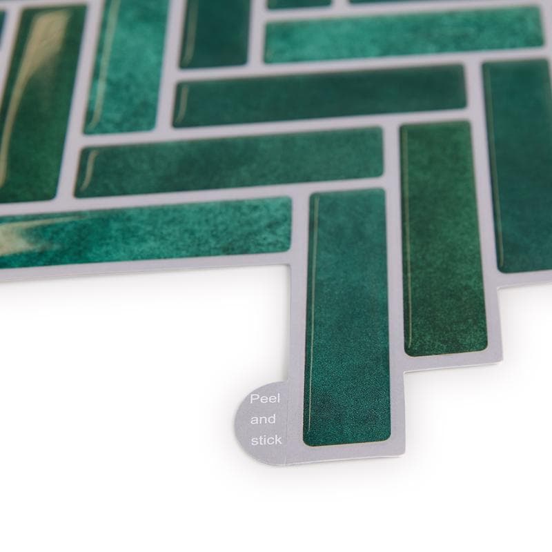 Zelfklevende tegels / steenstrips - Groen visgraat smal