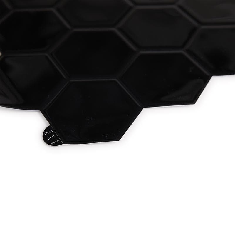 Zelfklevende tegels / steenstrips - Zwart hexagon