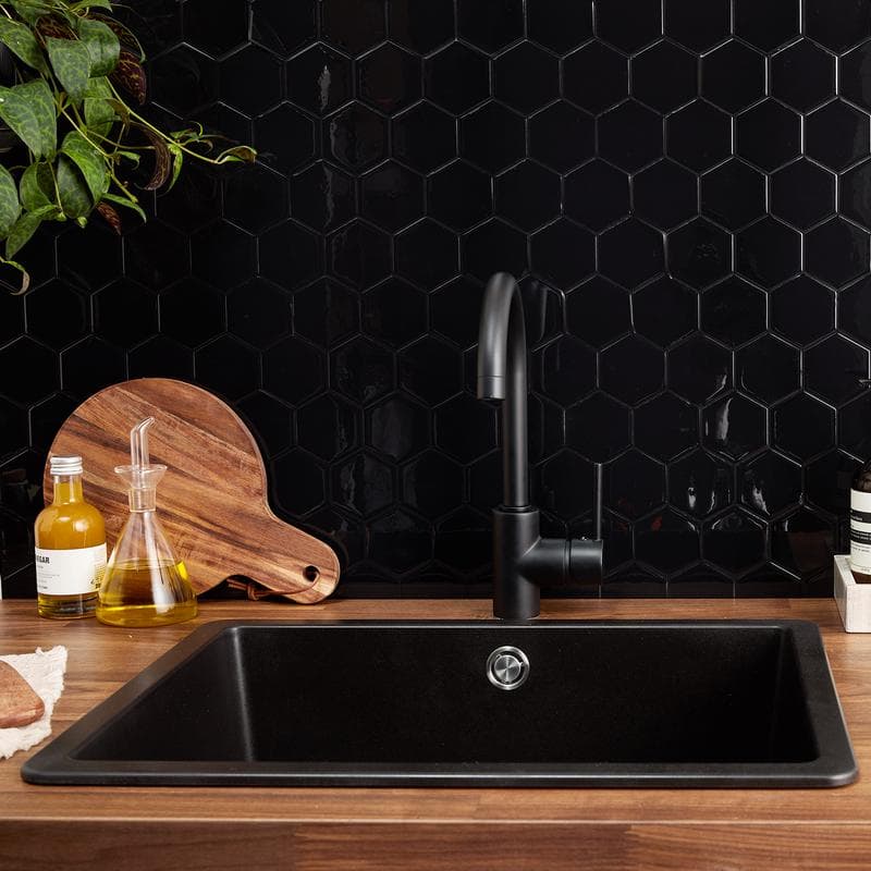 Crédence adhésive - hexagones noirs