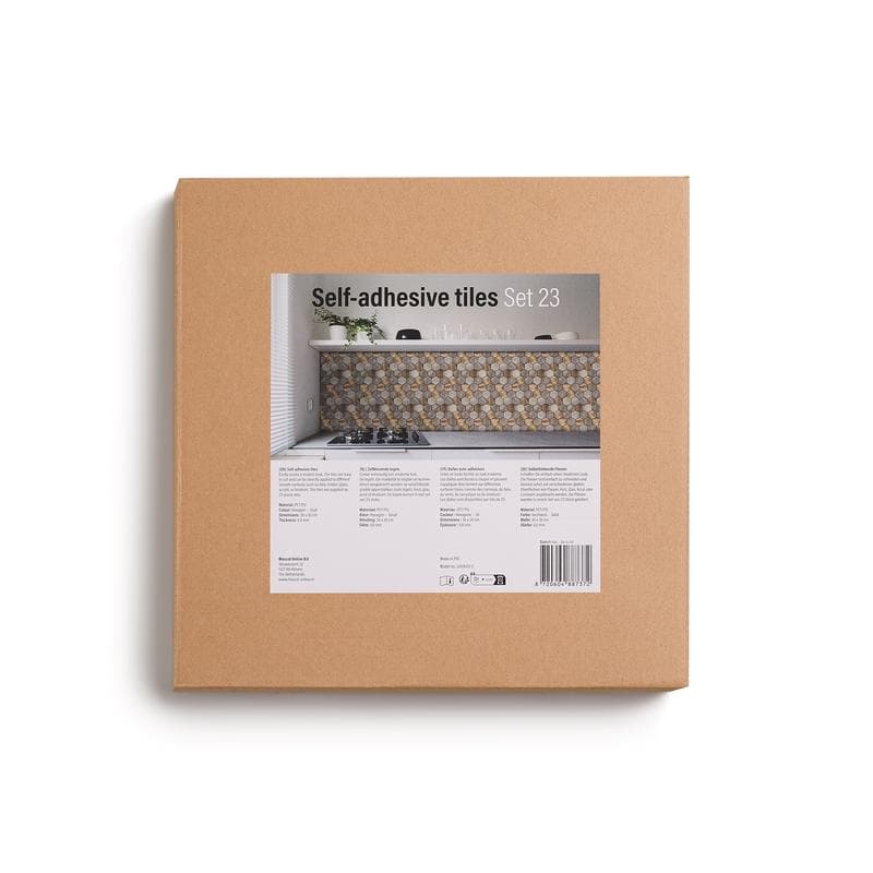 Crédence adhésive - hexagones or foncé