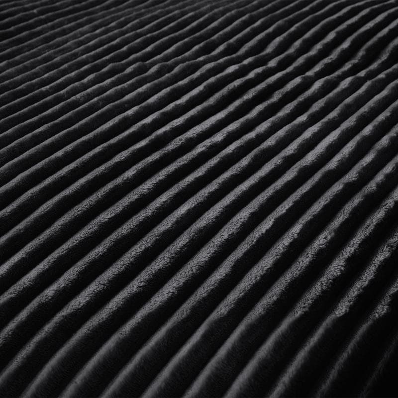 Ribbed dekbedovertrek - Antraciet