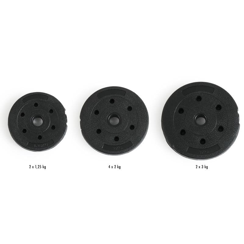 Kit d'haltères avec barre, disques et kettlebell