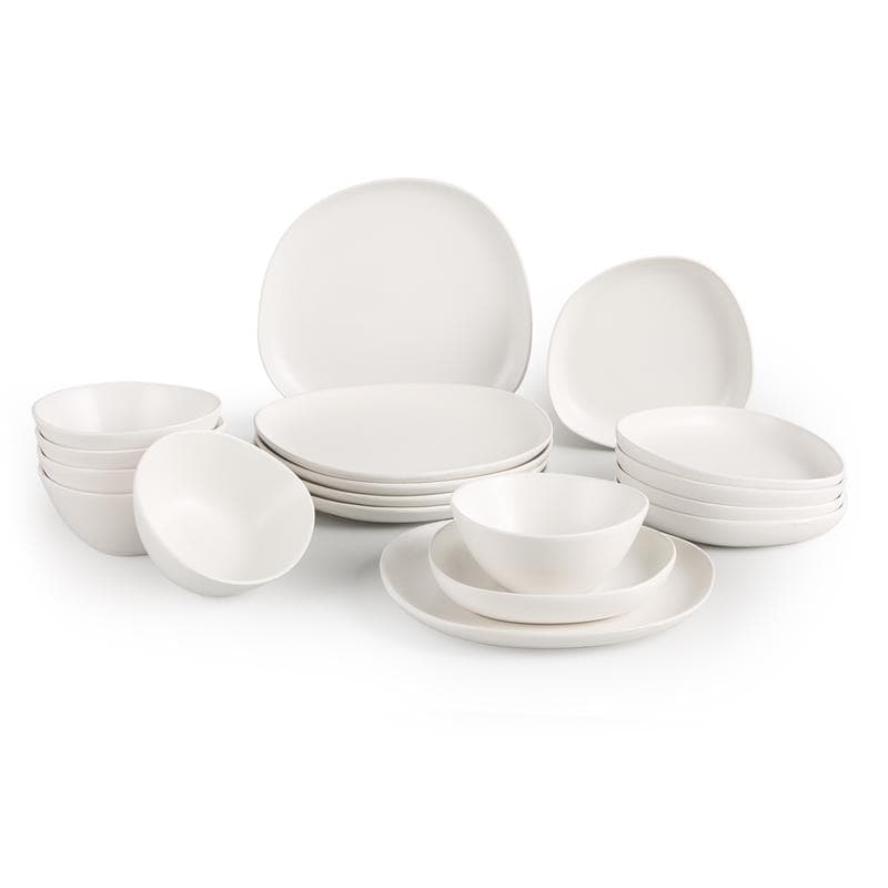 Service de table asymétrique - blanc cassé mat