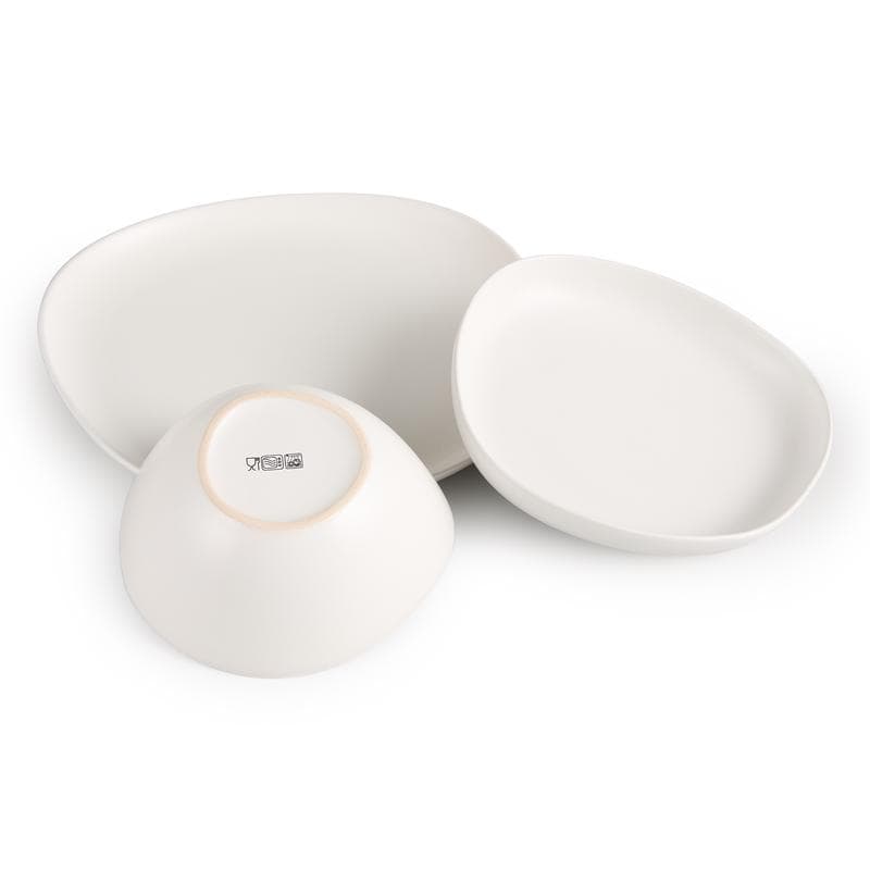 Service de table asymétrique - blanc cassé mat