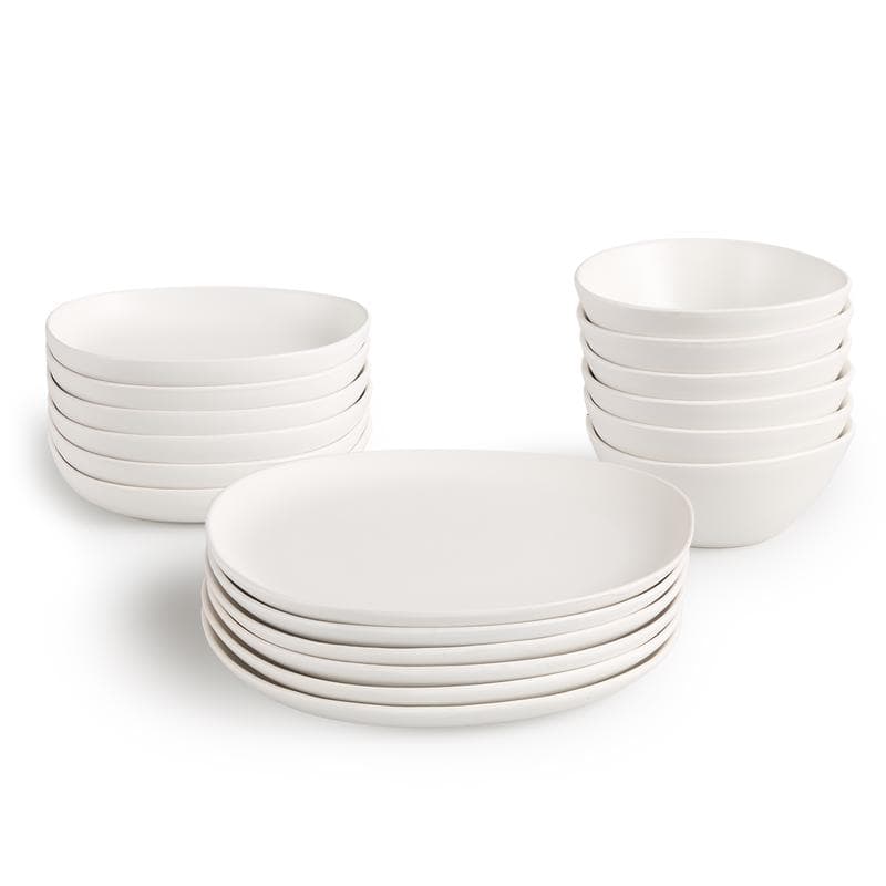 Service de table asymétrique - blanc cassé mat