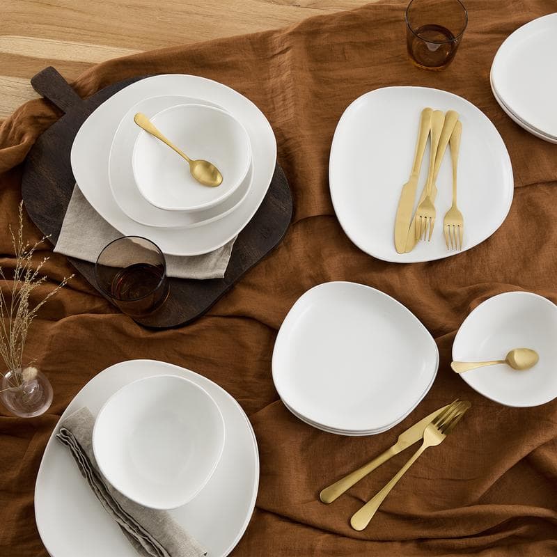 Service de table asymétrique - blanc cassé mat