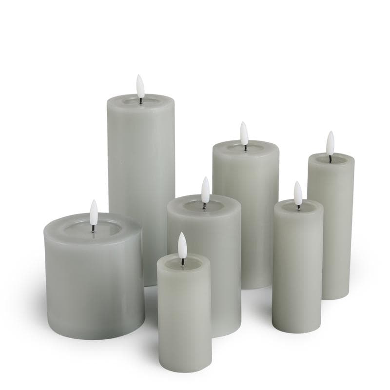 Luxe set met ledkaarsen 7-delig - Grijs