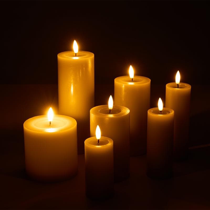 Luxe set met ledkaarsen 7-delig - Grijs