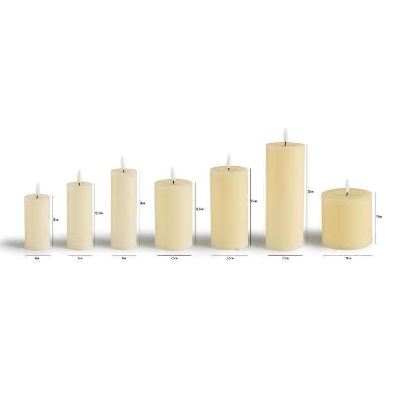Lot de 7 bougies LED premium - crème