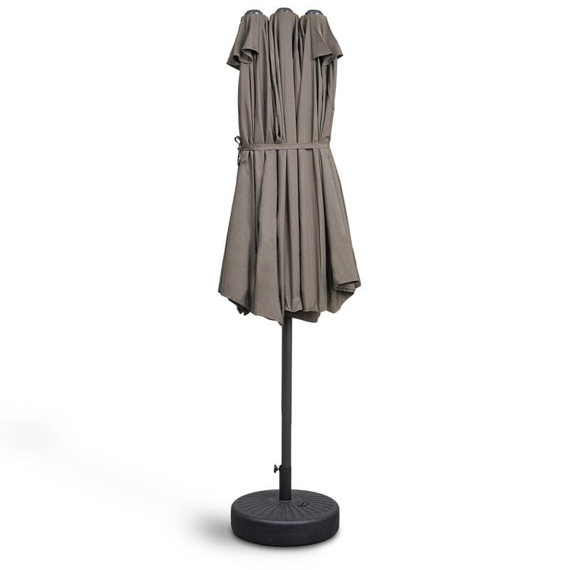 Dubbele parasol incl. hoes - taupe