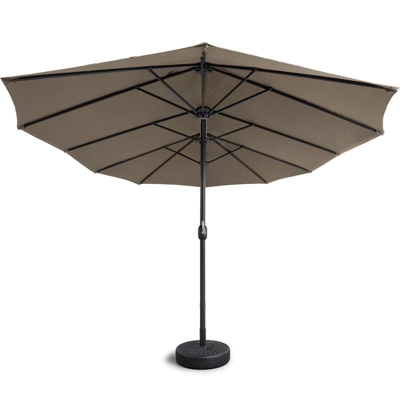 Dubbele parasol incl. hoes - taupe