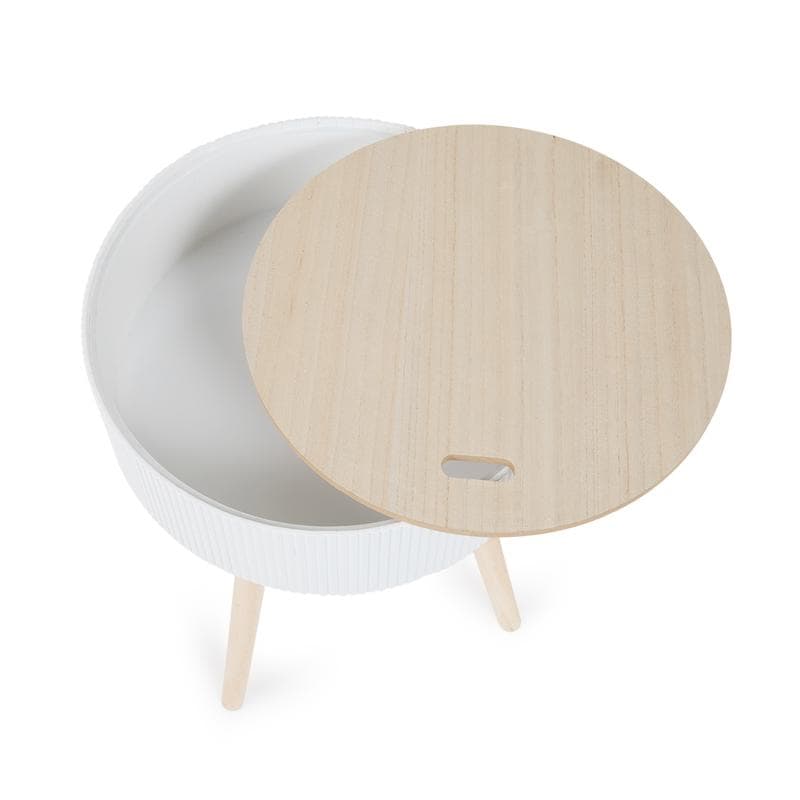 Nachtkastje rond - wit