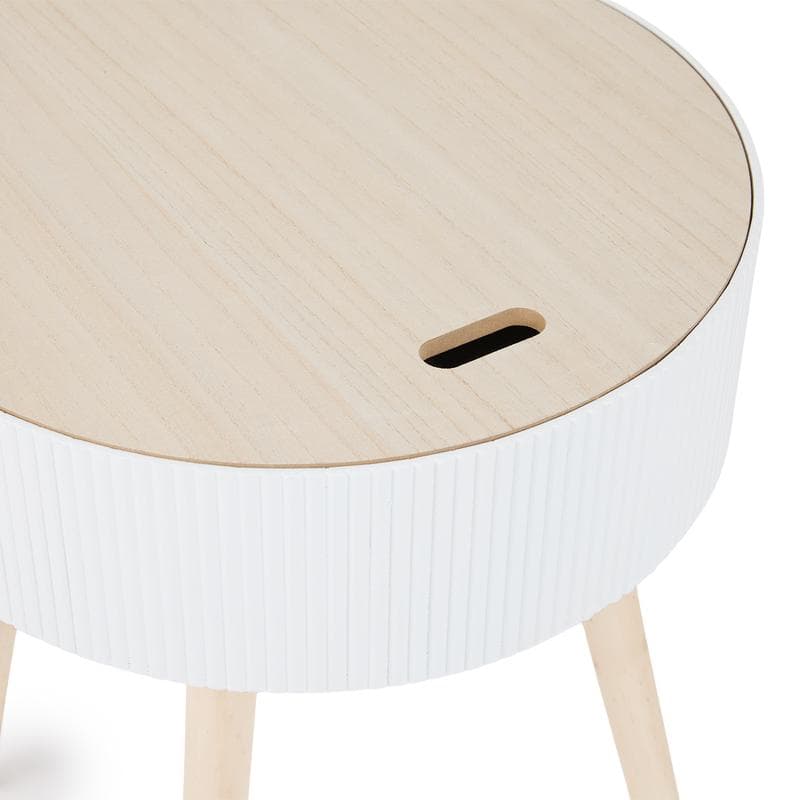 Nachtkastje rond - wit