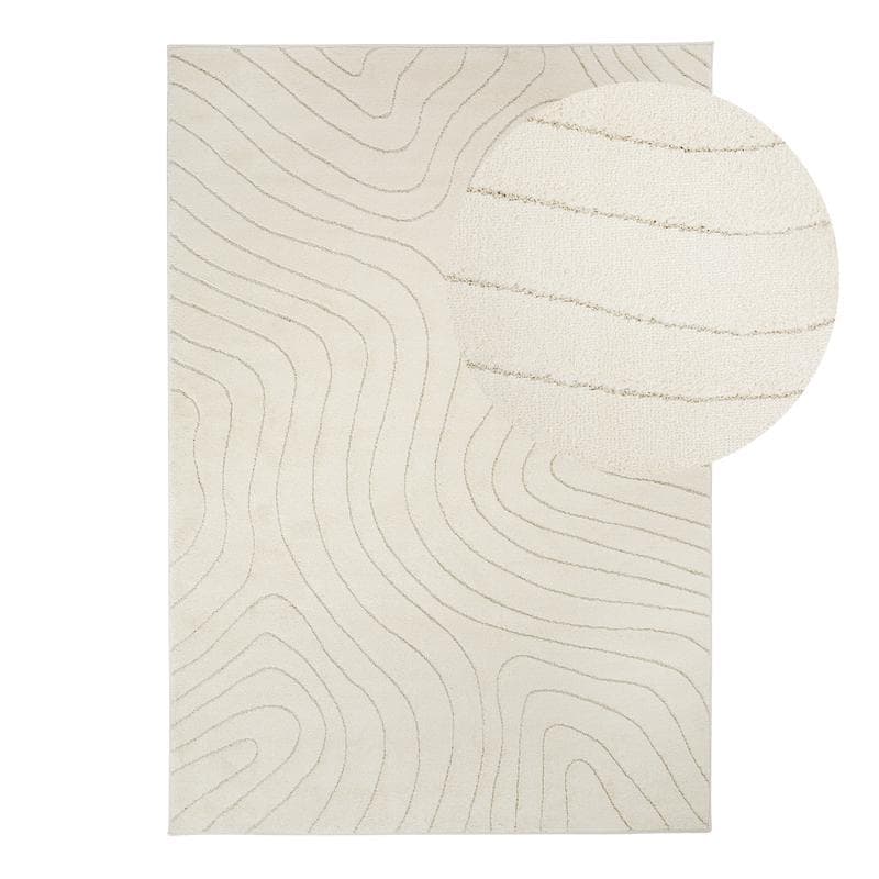 Hoogpolig vloerkleed Eclipse - crème-wit