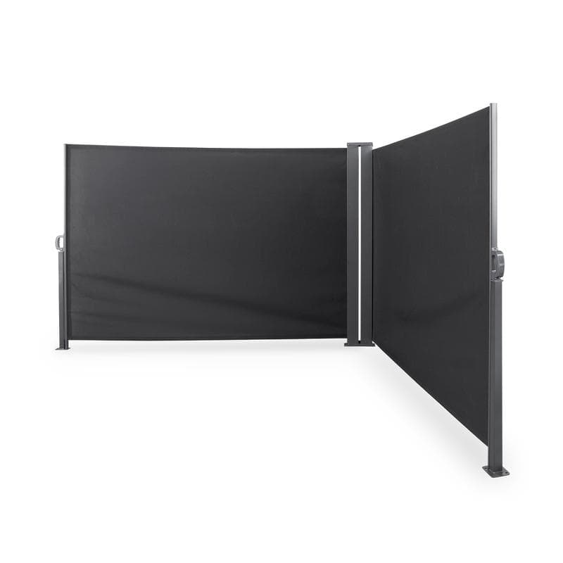 Double paravent rétractable - noir