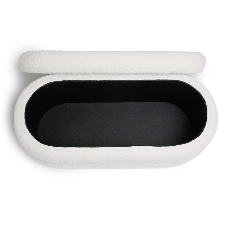 Banc de rangement en teddy avec 2 poufs