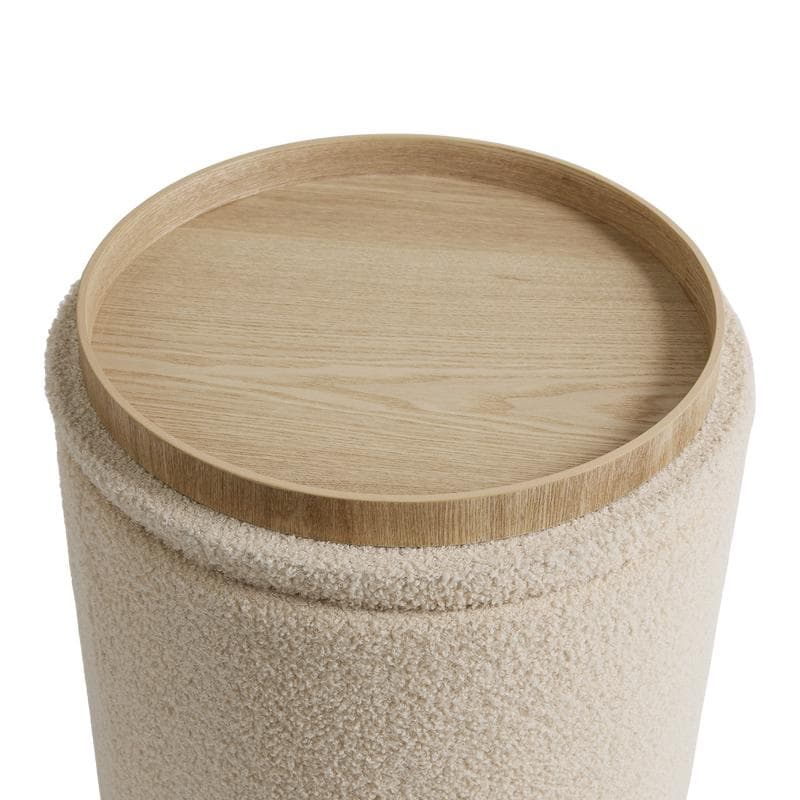 Lot de 2 poufs de rangement en teddy