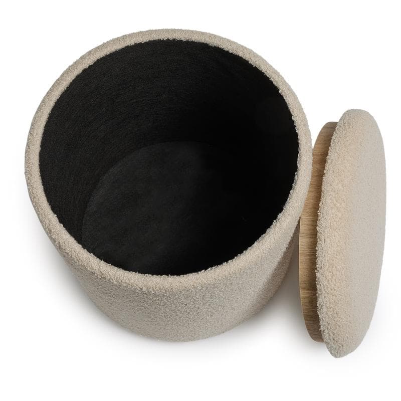 Lot de 2 poufs de rangement en teddy