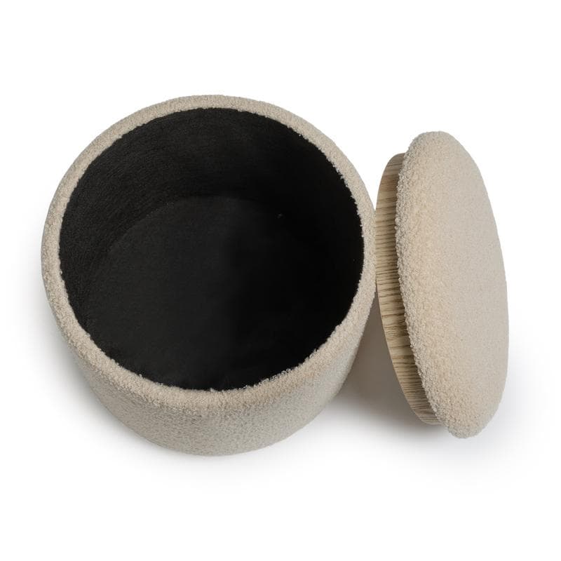 Lot de 2 poufs de rangement en teddy