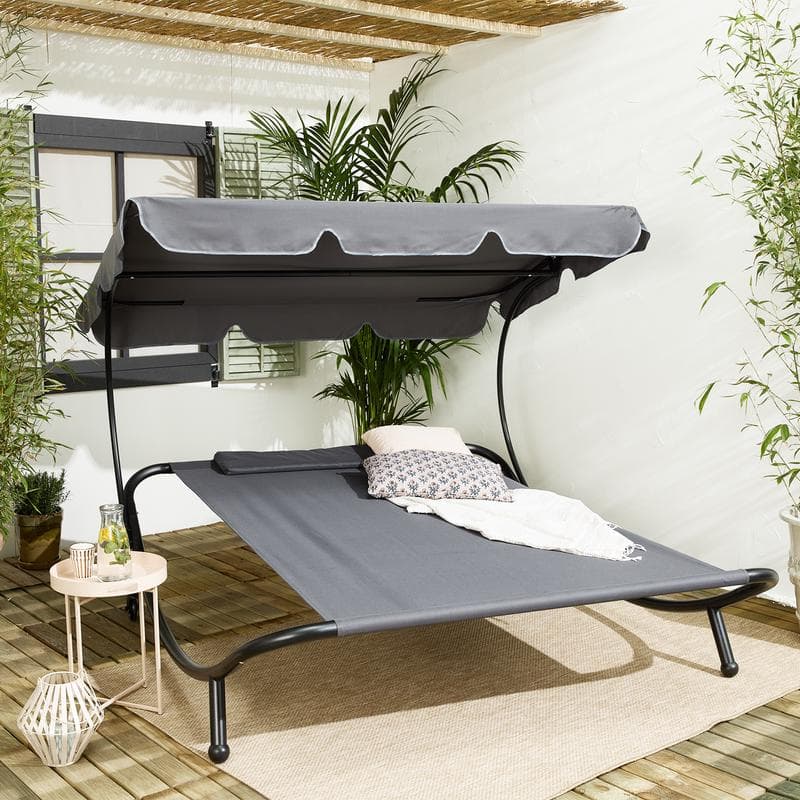 Dubbel loungebed met luifel