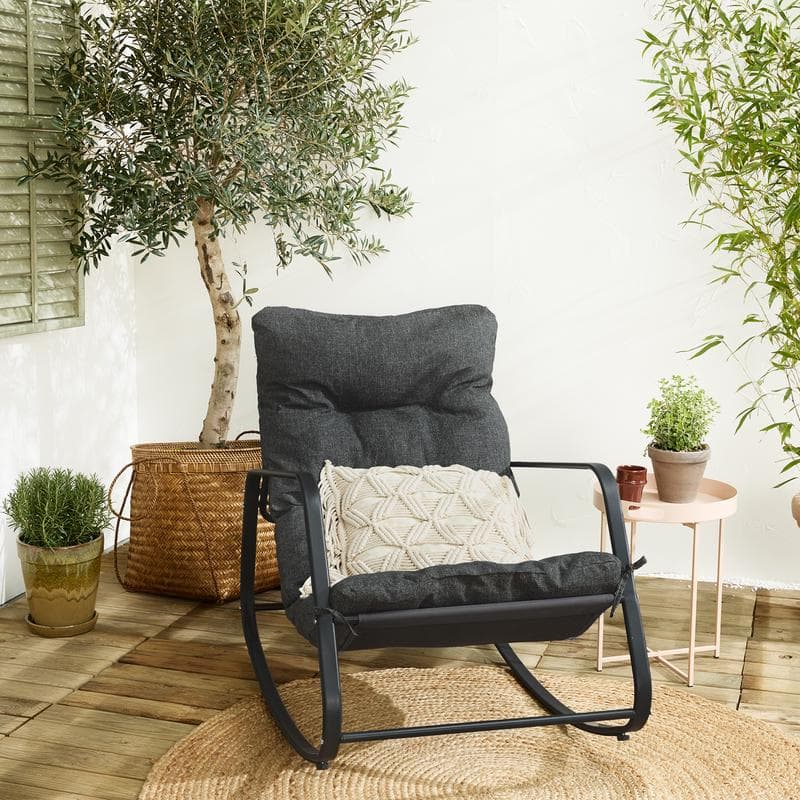 Fauteuil à bascule avec coussin