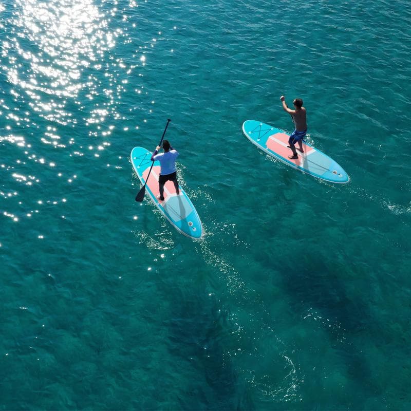 Opblaasbaar supboard - blauw - op het water