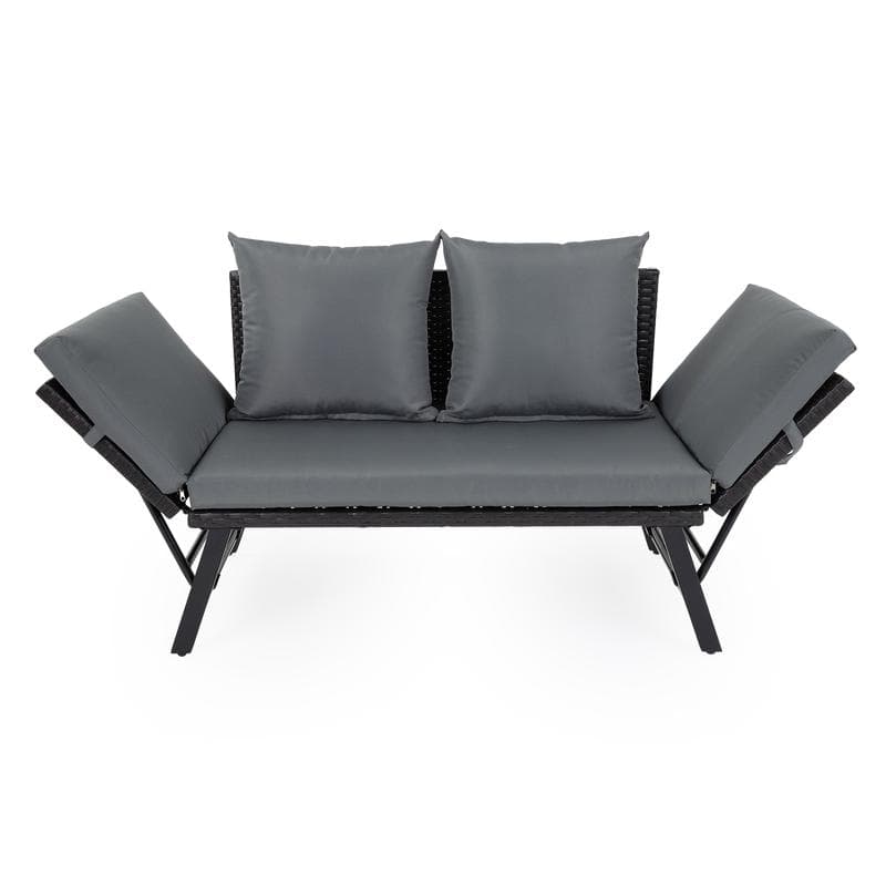 Canapé de jardin 2 en 1 en rotin synthétique