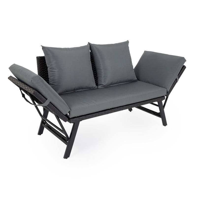 2-in-1 loungebank met rattanlook