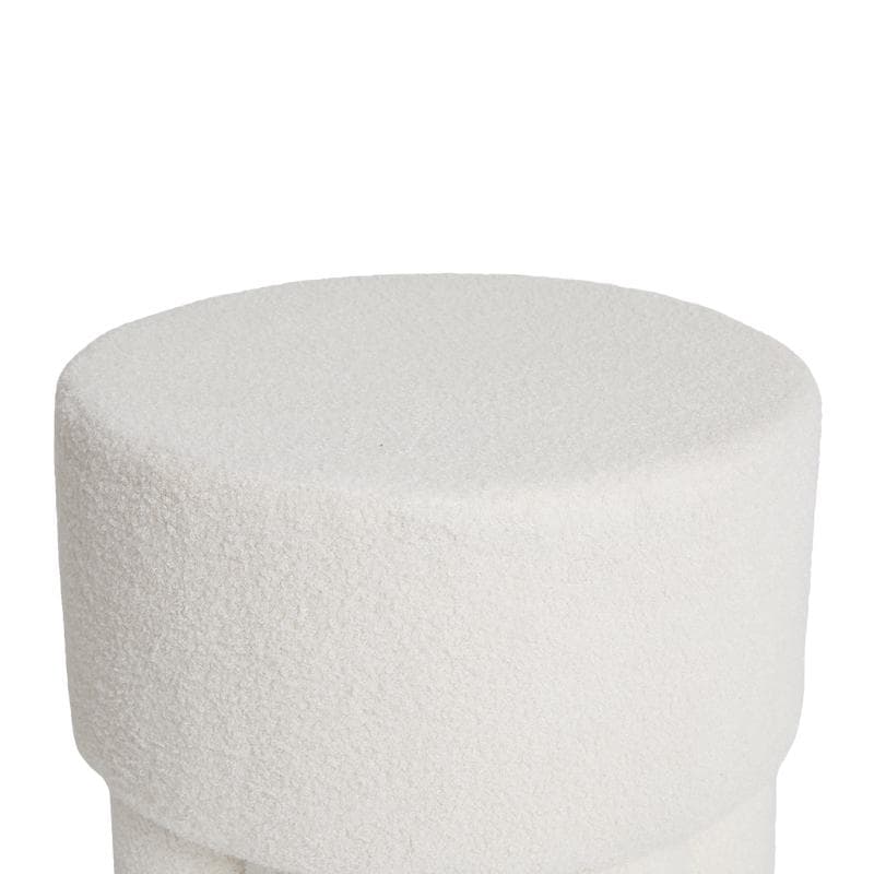 Pouf en teddy design - blanc
