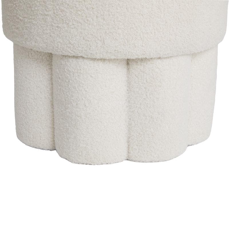 Pouf en teddy design - blanc