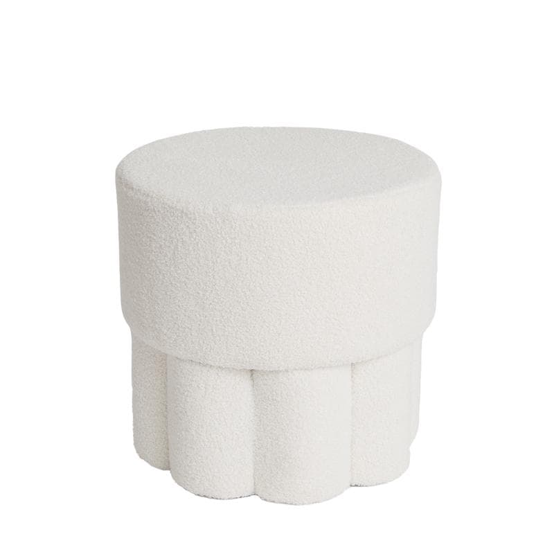 Pouf en teddy design - blanc-1
