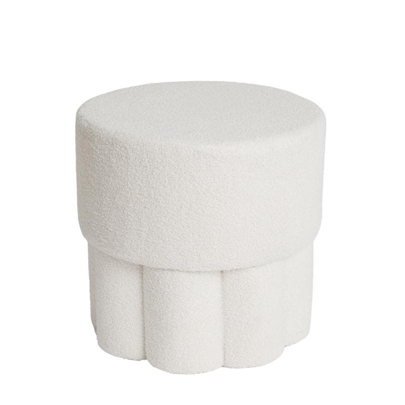 Pouf en teddy design - blanc
