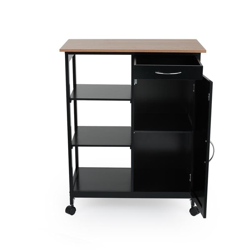 Keukentrolley op wielen - zwart