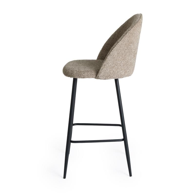 Lot de 2 tabourets de bar en bouclé - Soft Taupe