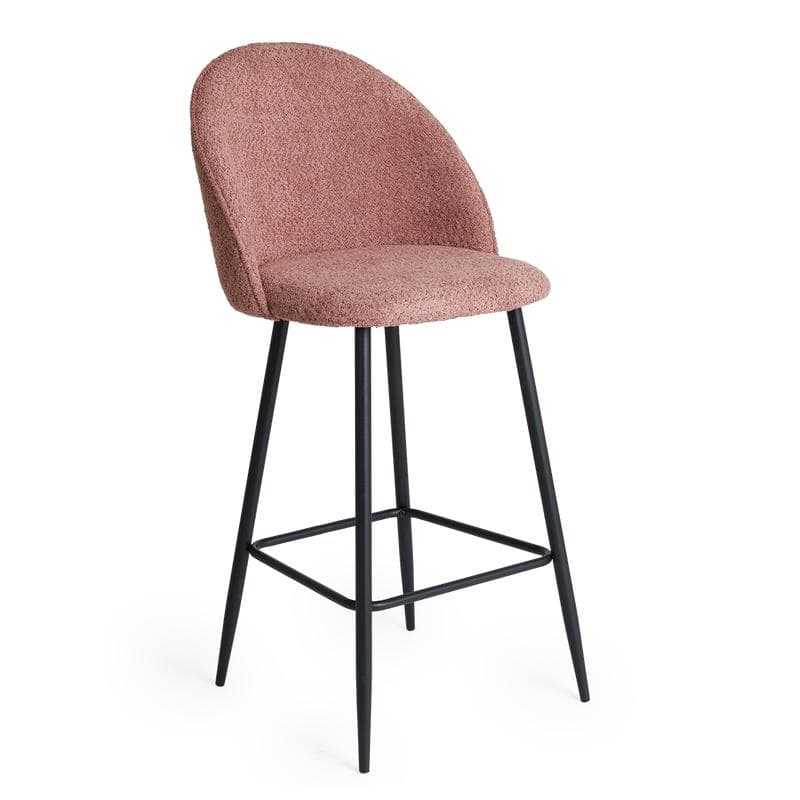 Lot de 2 tabourets de bar en bouclé - Smokey Rose