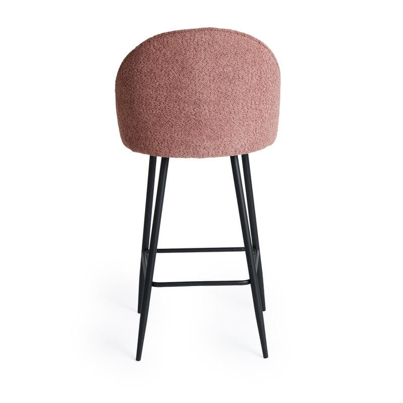Lot de 2 tabourets de bar en bouclé - Smokey Rose