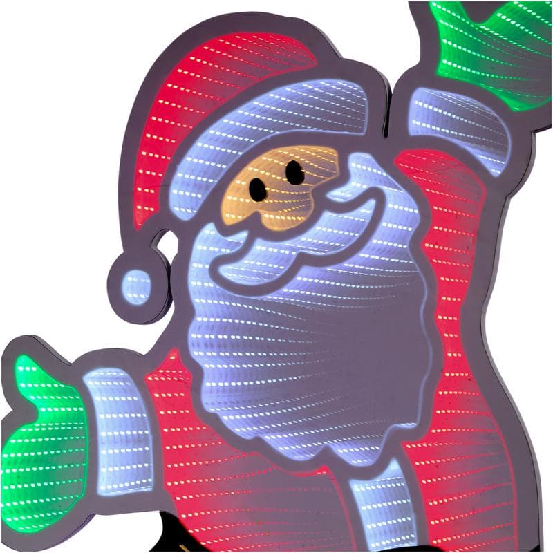 Père Noël avec LED effet miroir infini