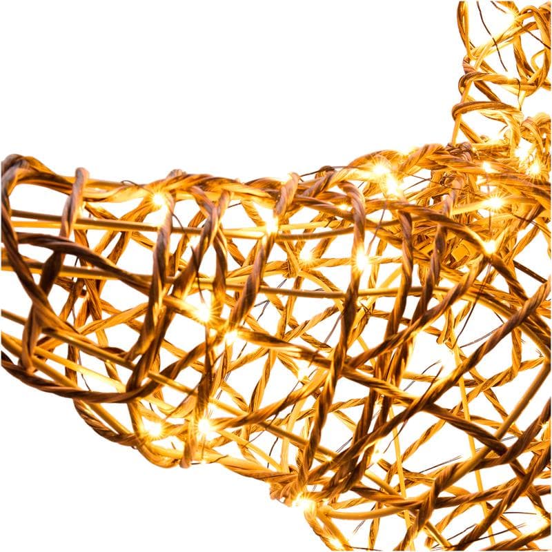 Rattan rendier met ledlampjes