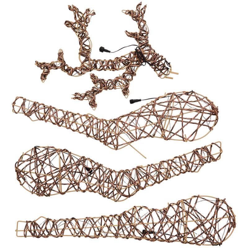 Rattan rendier met ledlampjes