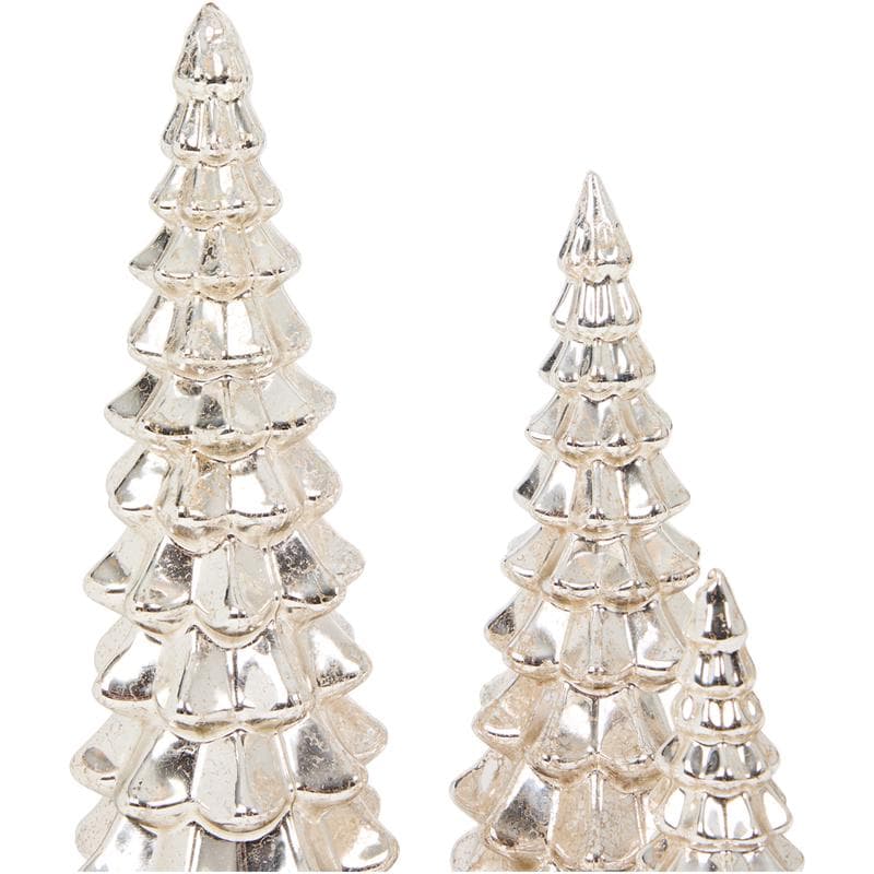 Lot de 3 sapins en verre avec LED