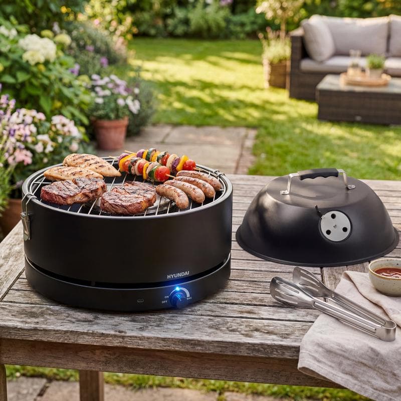 Hyundai tafelbarbecue met deksel