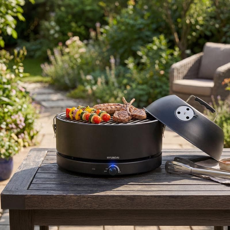 Hyundai tafelbarbecue met deksel