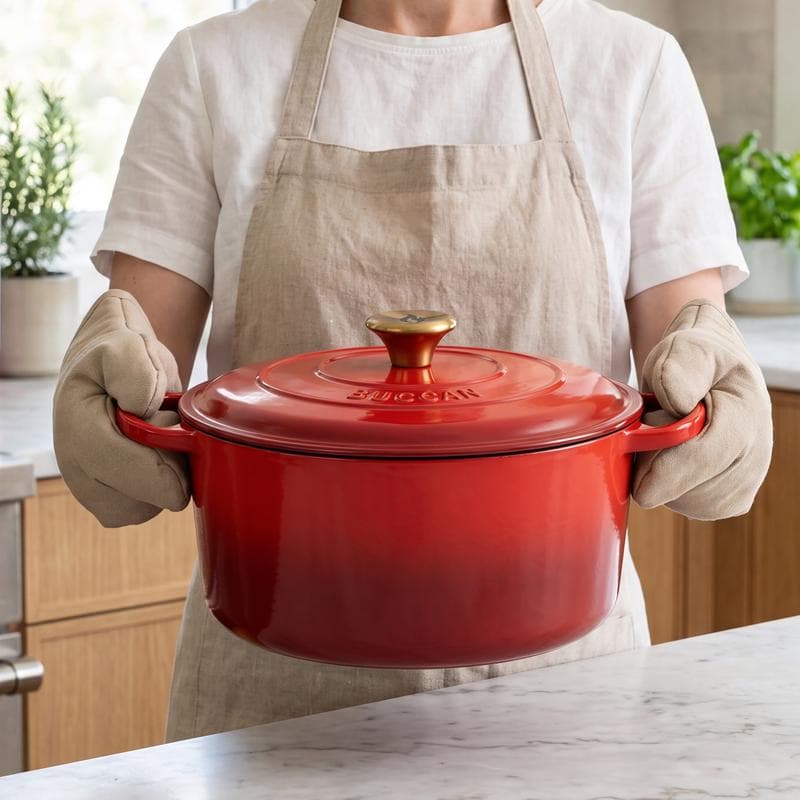 Gietijzeren braadpan - rood