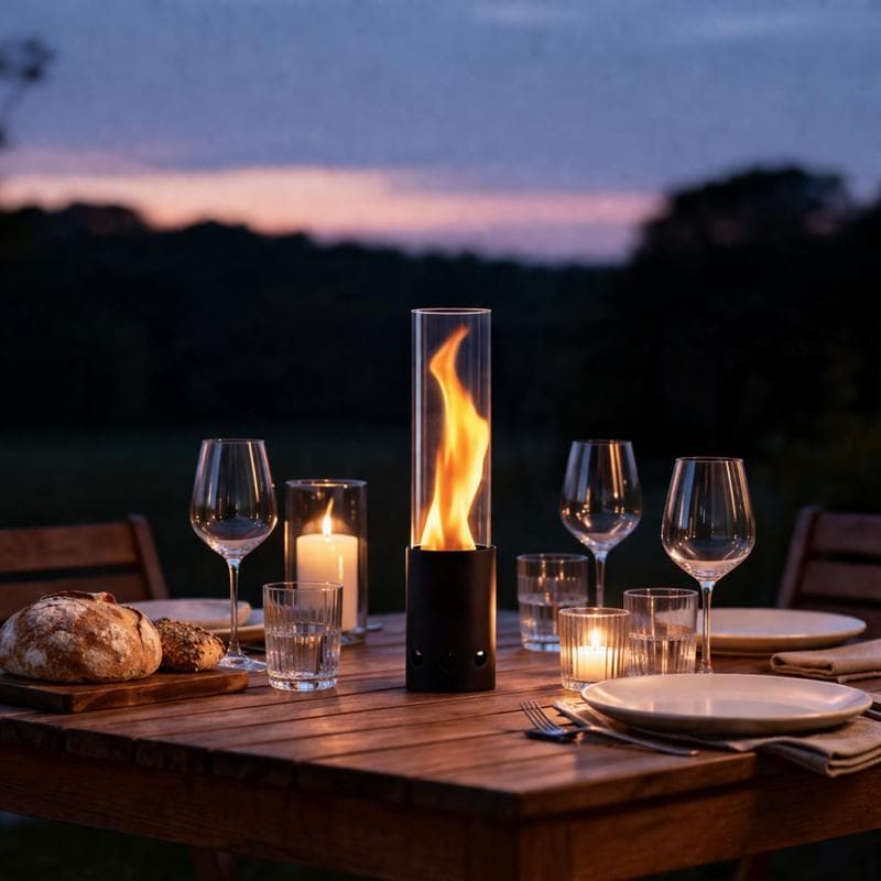 Cheminée de table Green Flame - noir