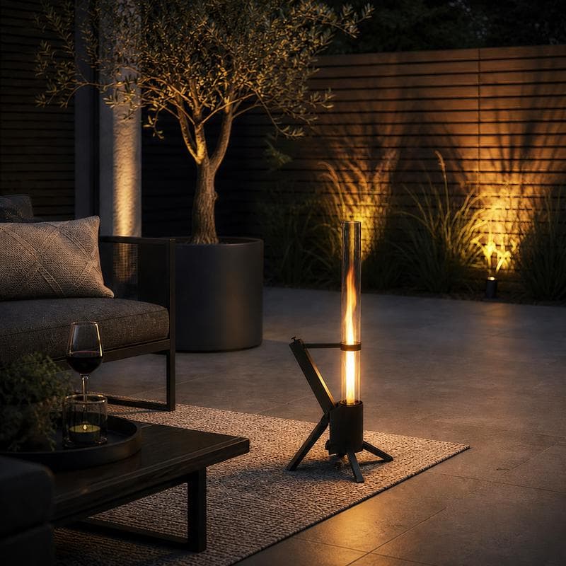 Chauffage de terrasse sur pied Green Flame R80 - noir