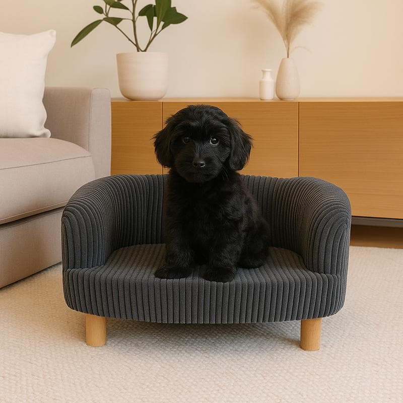 Teddy rib huisdierenfauteuil - antraciet