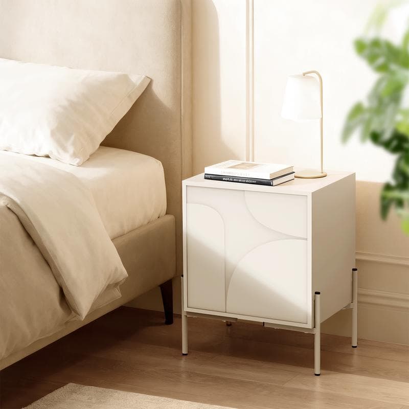 Lot de 2 tables de nuit - beige